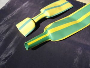 tubo termorretractil verde amarillo